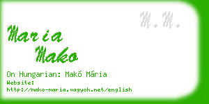 maria mako business card