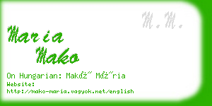 maria mako business card